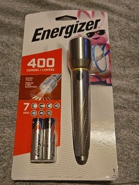 Energizer Silver LED Flashlight — 400 Lumens, Includes Batteries